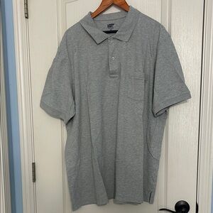 Lands' End Men's Classic Gray Polo 2XLT with pocket